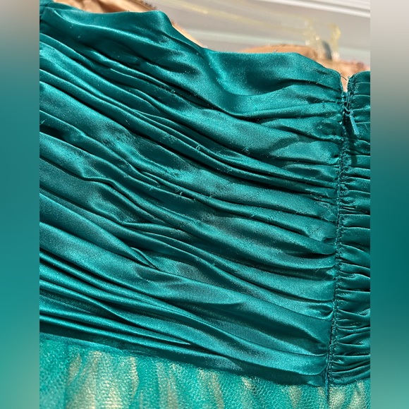 Juliet Fashion Milex Dress: Teal, Gold, Cheetah Print. Medium. Like New. - Picture 3 of 6